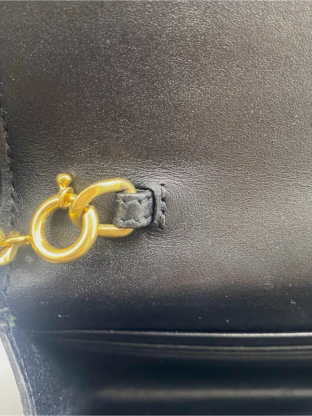 Saint Laurent Navy Leather Tassel Chain Crossbody Bag with Gold Hardware - Picture 9 of 11